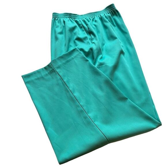 Alfred Dunner NWT slacks Aqua 24W elastic waist front pockets - Picture 1 of 5